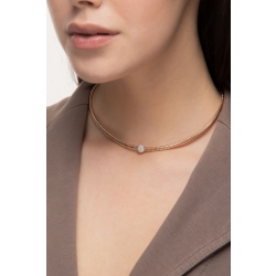 Choker en oro rosa de 18k con esfera central en diamantes 2