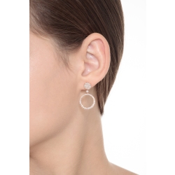 Aros en oro rosa de 18k con diamantes mujer 2