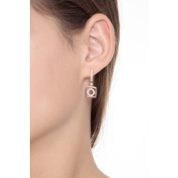 Pendientes fantasia en oro rosa de 18k con diamantes 2