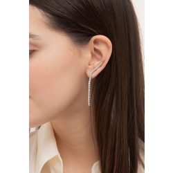 Pendientes tennis colgantes en oro blanco 18k con diamantes 2