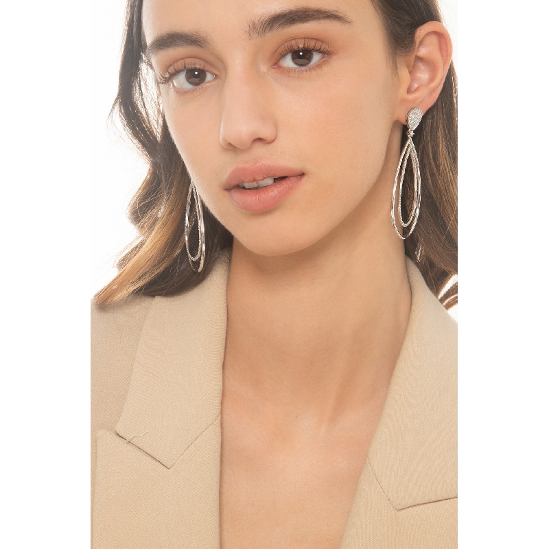 Pendientes mujer en forma de gota con diamantes Pendientes mujer en forma de gota con diamantes