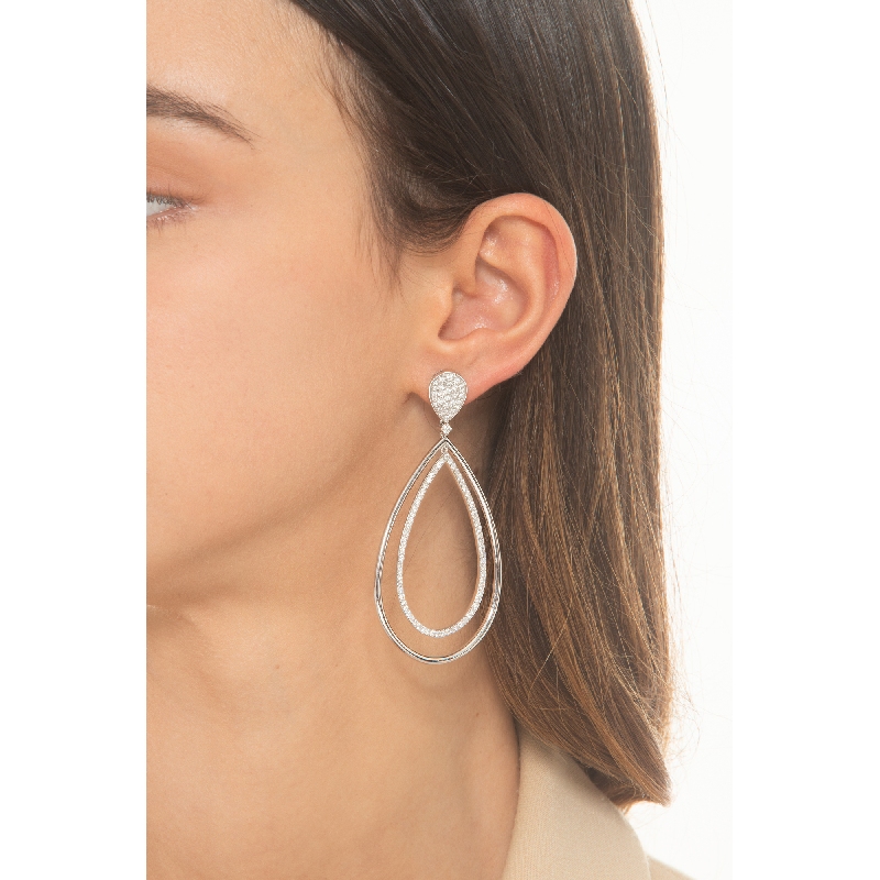Pendientes mujer en forma de gota con diamantes Pendientes mujer en forma de gota con diamantes