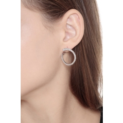 Pendientes aro oro blanco 18k con diamantes 2