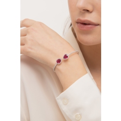 Pulsera en Oro Blanco 18k con Rubies gota y Diamantes 2
