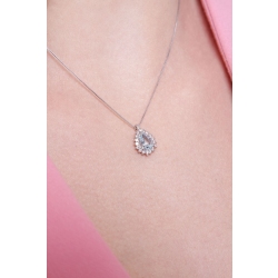 Collar aguamarina gota y diamantes 2