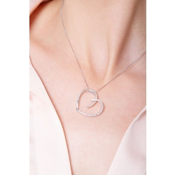 Collar corazon en oro blanco 18k con diamantes 2
