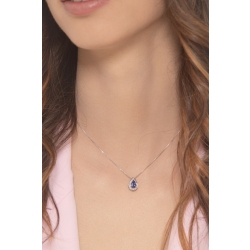 Collar con colgante de oro blanco de 18 quilates tanzanita  2