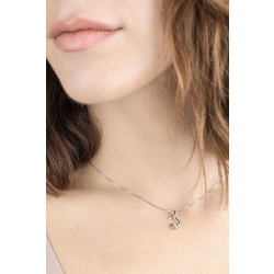 Collar solitario en forma de corazón en oro blanco 18k 2