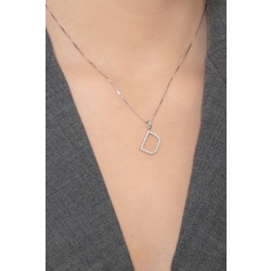 Collar con initial D de oro blanco y diamantes 2