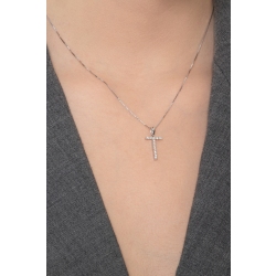 Collar con initial T de oro blanco y diamantes 2