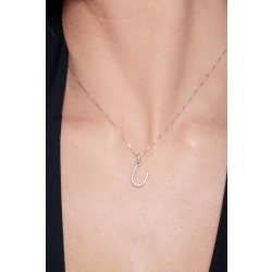 Collar con initial U de oro blanco y diamantes 2