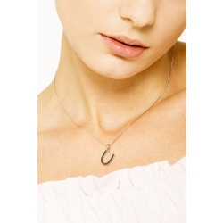 Colgante con initial U oro blanco y diamantes negros 2