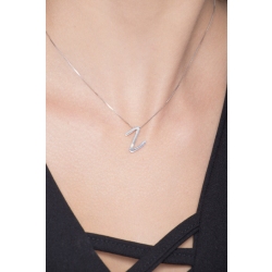 Collar oro blanco 18k letra Z diamante 2