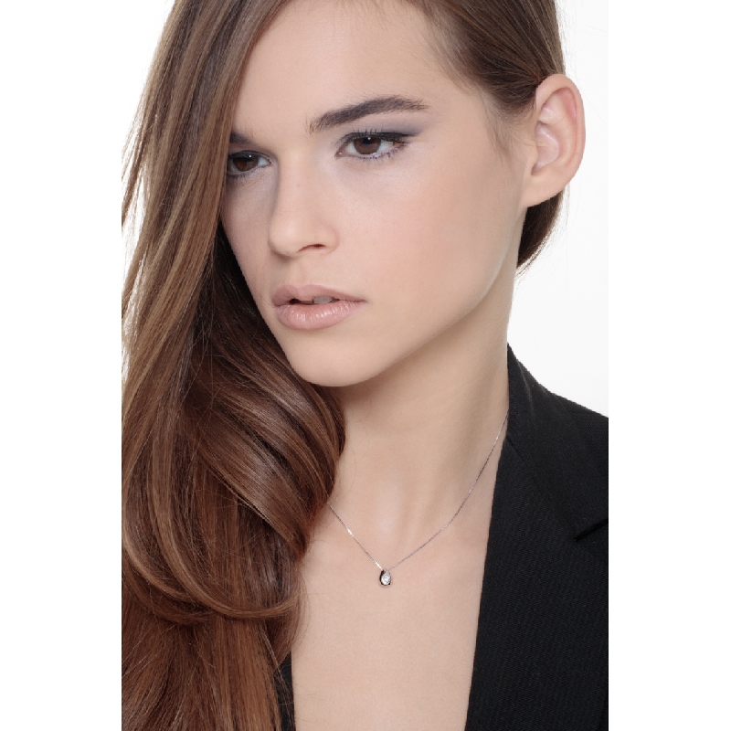 Collar gota diamante brillante or blanc 750 Collar gota diamante brillante or blanc 750