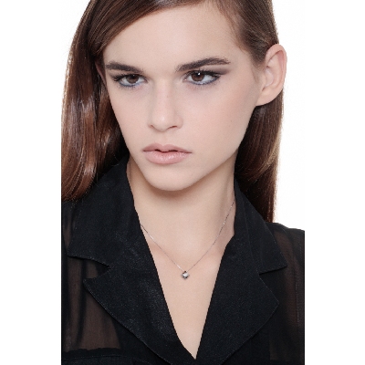 Gargantilla Diamante 0,05 ct Oro Blanco 18K Rombo