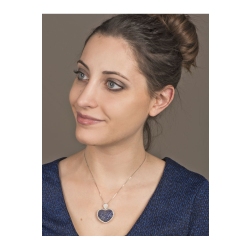 Collar en Oro Blanco 18k con Pavé de Zafiros Azules y Diamantes 2