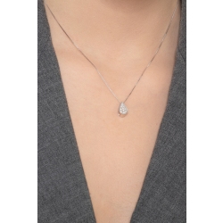 Collar oro blanco 18k colgante gota diamante 2