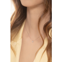 Collar oro blanco 18k colgante corazón diamante 5x6 mm 2