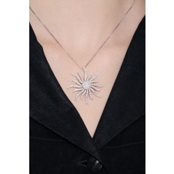 Collar sol oro blanco y rosa 18k con diamantes 2