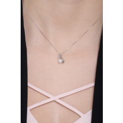 Collar en oro blanco con perla natural y diamante 2