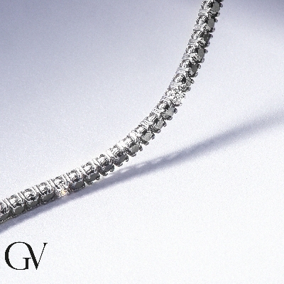 Pulsera Tennis en Oro 18k con Diamantes Negros y Blancos