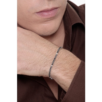 Pulsera Tennis en Oro 18k con Diamantes Negros y Blancos