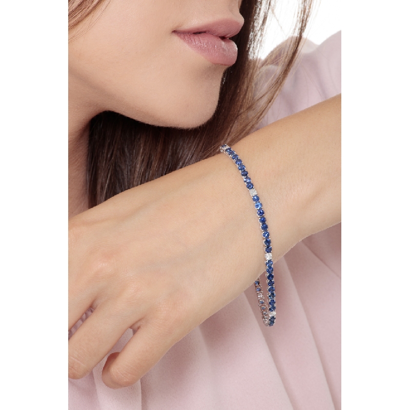 Pulsera Zafiros azules y diamantes oro 750 Pulsera Zafiros azules y diamantes oro 750
