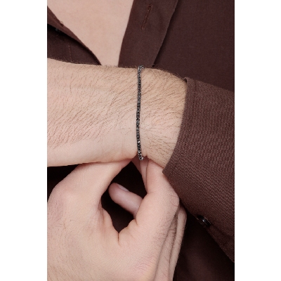 Pulsera Tennis en Oro 750 con Diamantes Negros