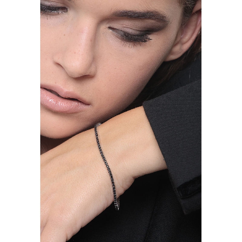 Pulsera Tennis en Oro 750 con Diamantes Negros
