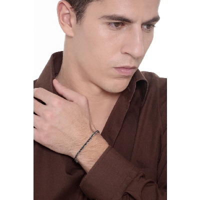 Pulsera Tennis con Diamantes Negros en Oro Blanco 18k 