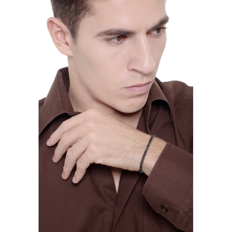 Pulsera con Diamantes Negros en Oro Blanco 18k 