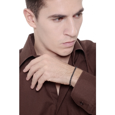 Pulsera con Diamantes Negros en Oro Blanco 18k 