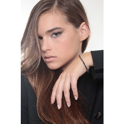 Pulsera con Diamantes Negros en Oro Blanco 18k 