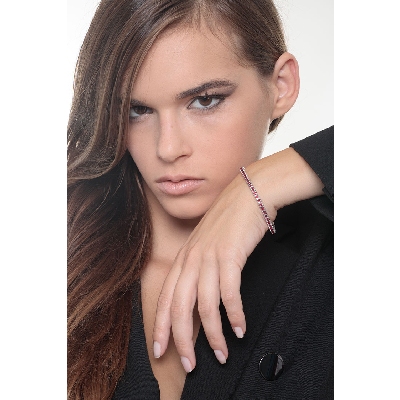 Pulsera Tennis en Oro Blanco 18k con Rubíes Brillantes