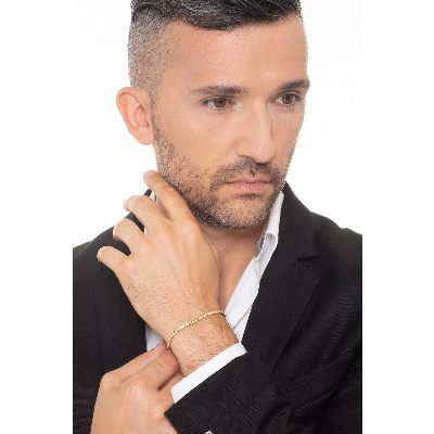 Pulsera cuadrada de oro amarillo de 18k engastada con diamantes