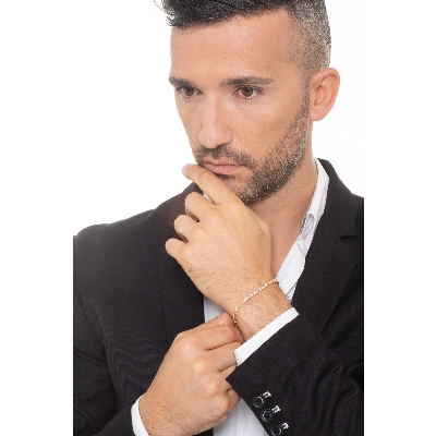 Pulsera Tennis en oro rosa de 18 quilates con diamantes