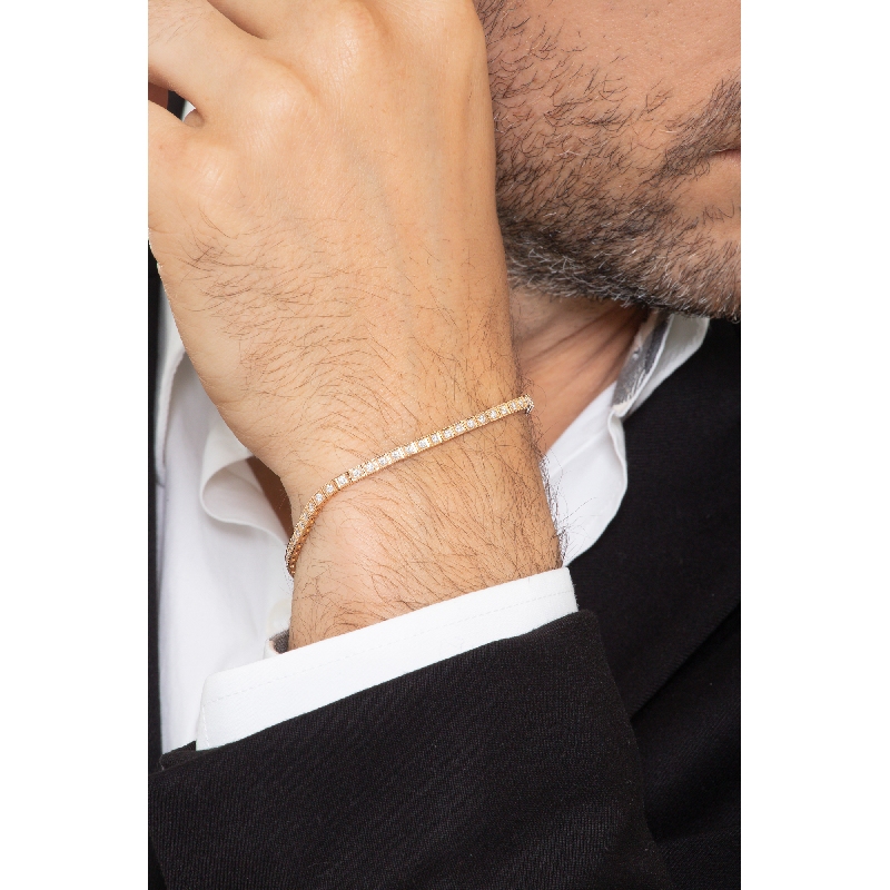 Pulsera Tennis en oro rosa de 18 quilates con diamantes Pulsera Tennis en oro rosa de 18 quilates con diamantes