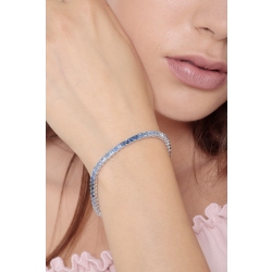 Pulsera Riviera en oro blanco 18 quilates con zafiros azules 2