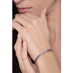 Pulsera tennis de hilo en oro rosa 18k con zafiros multicolor azul  2