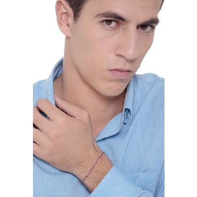 Pulsera Tennis en Oro Blanco 18k con Rubíes