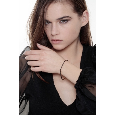 Pulsera Tennis en Oro Rosa 18k con Diamantes Negros