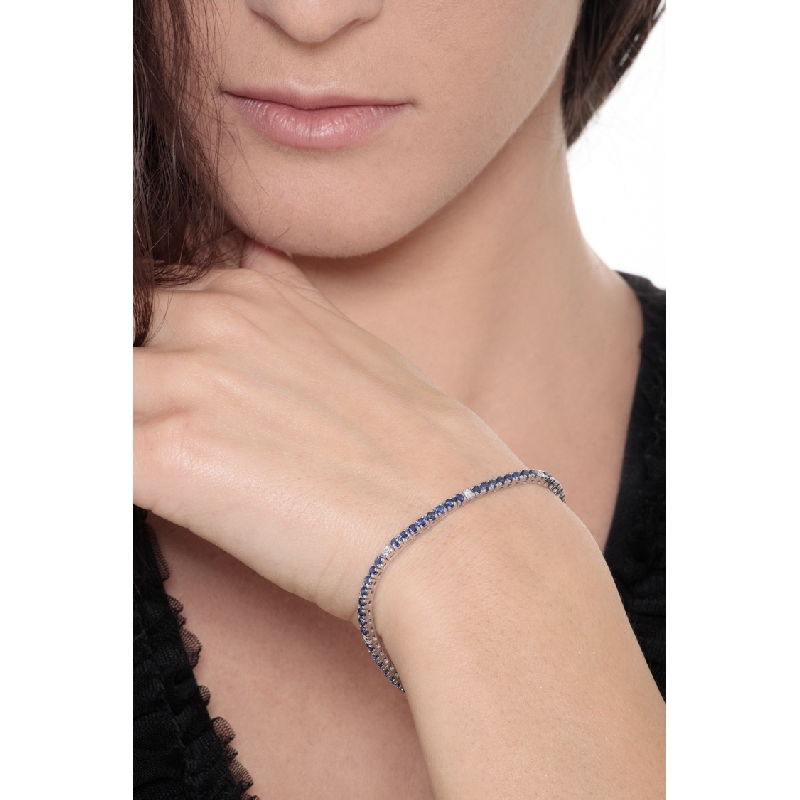 Pulsera de Zafiro con brillantes oro 18k