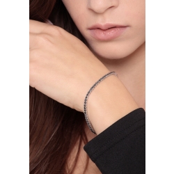 Pulsera en Oro Blanco 18k Tennis con Diamantes Negros 2