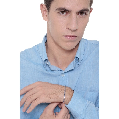 Pulsera Tennis oro blanco 18k con zafiros azules 3.96 ct