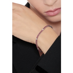 Pulsera tennis con garras en oro blanco de 18k con rubíes  2