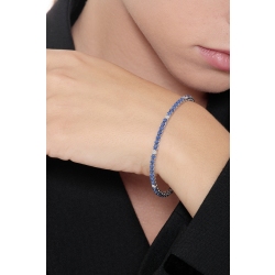 Pulsera Tennis Oro Blanco 18k zafiro azul intenso  2