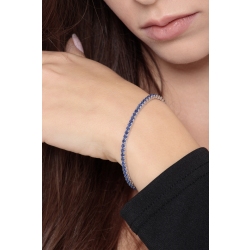 Pulsera Tennis en oro blanco 18k con zafiros azules 2