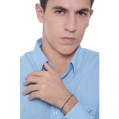 Pulsera Tennis en Oro Blanco 18k con Zafiros