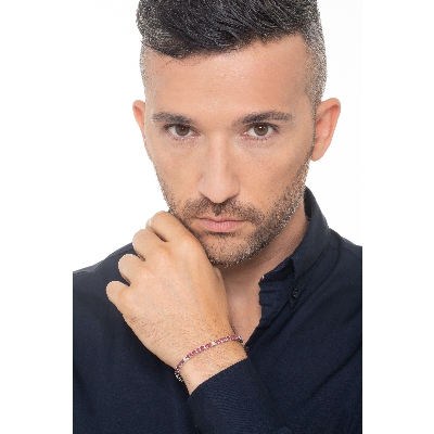 Brazalete tennis en oro blanco 18 quilates con rubíes