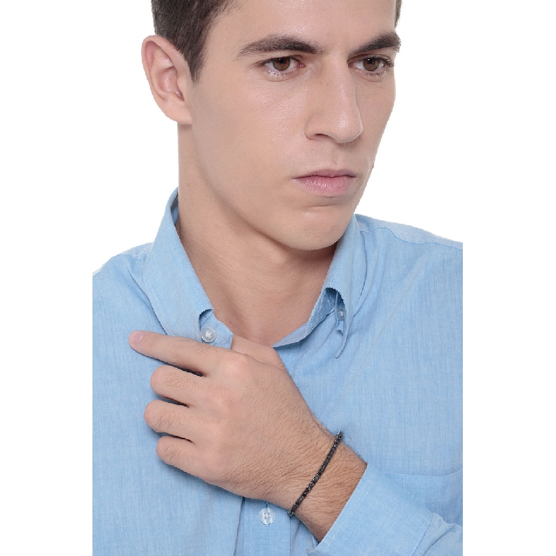 Pulsera tenis en oro blanco 18k con diamantes negros